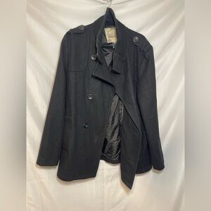Classic American Rag Black Military Jacket Wool Coat